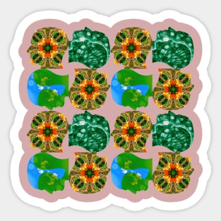 Canna flower pattern and human brain shape. Sticker